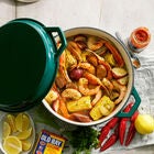 7 Quart Enameled Cast Iron Dutch Oven W Lid, SEA GREEN, hi-res image number null