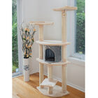64" Real Wood Cat Tree With Sractch Sisal Post, Soft-Side Playhouse, , on-hover image number null