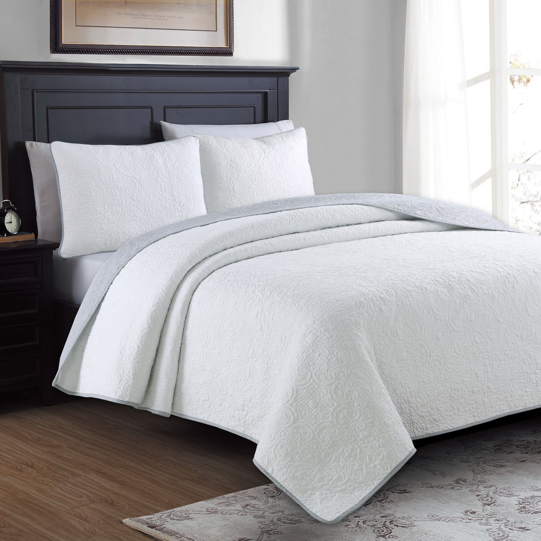 Marseille Quilt Set, WHITE, hi-res image number 0