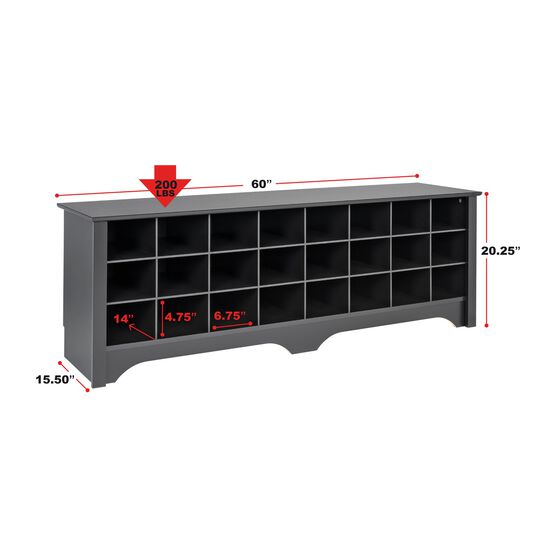 24-Pair Shoe Storage Cubby Bench, , alternate image number null