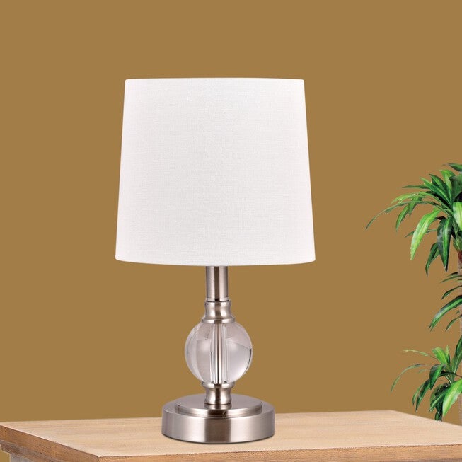 Brushed Steel Metal 15 inches Table Lamp, Set 2, STEEL, hi-res image number 0