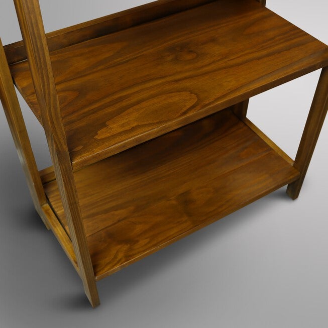 Stratford 3-Shelf Folding Bookcase-Warm Brown, , alternate image number 10