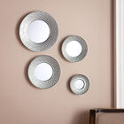 Hammered Metallic Wall Mirrors, Set of Four, , on-hover image number null