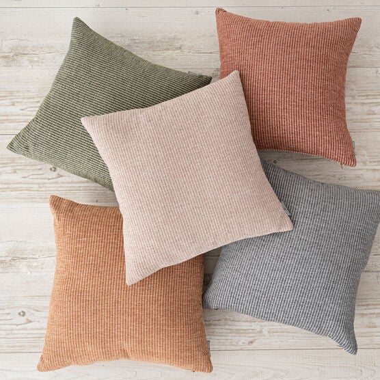 ELSA REVERSIBLE WOVEN STRIPES PILLOW 18X18, , alternate image number null