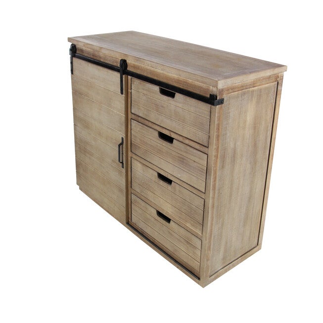 Brown Chinese fir Wood Rustic Cabinet, 32x44x19, , alternate image number null