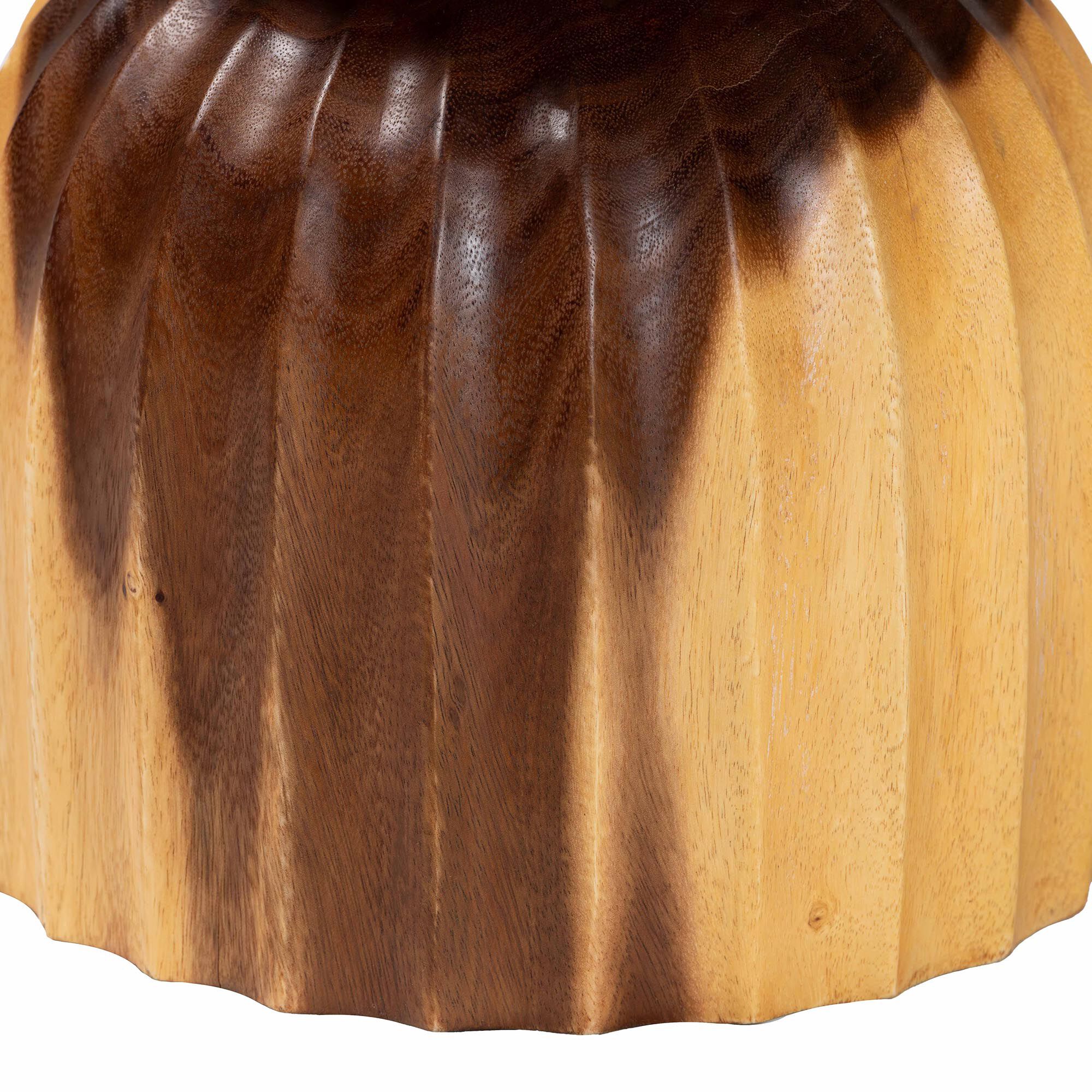 Noleta Hand-carved Suar Wood Side Table, NATURAL BROWN, alternate image number 4