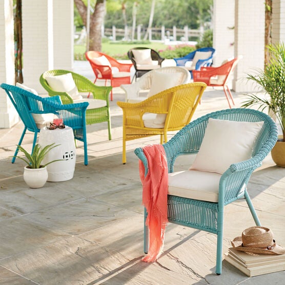 Roma All Weather Wicker Stacking Chair Brylane Home