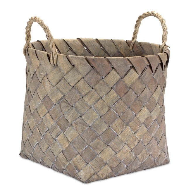 Basket (Set of 3) 9.5 inchesD x 8.5 inchesH, 12 inchesD x 10.75 inchesH, 13.5 inchesD x 11.5 inchesH Wicker, BROWN/TAN, alternate image number null