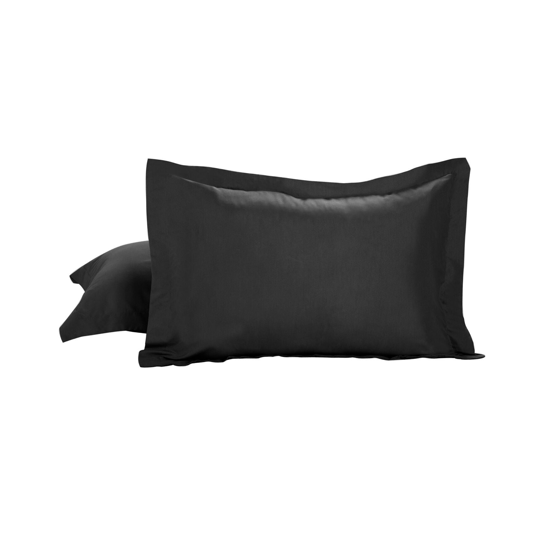 Today&#39;s Home Microfiber Tailored 2-Pack Standard Pillow Shams, BLACK, hi-res image number 0