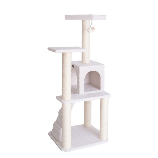Fleece Covered 53" High Real Wood Cat Tree, , alternate image number null