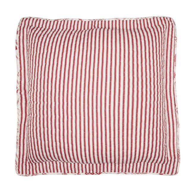 Vintage Christmas Euro Sham, IVORY RED, hi-res image number 0