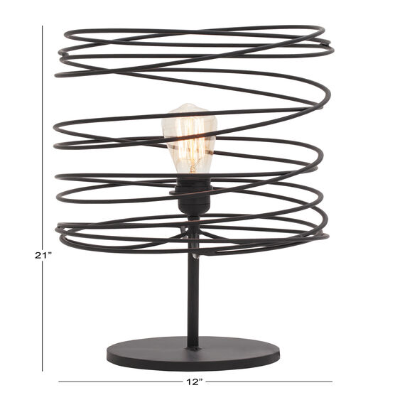Black Metal Industrial Table Lamp, , alternate image number null