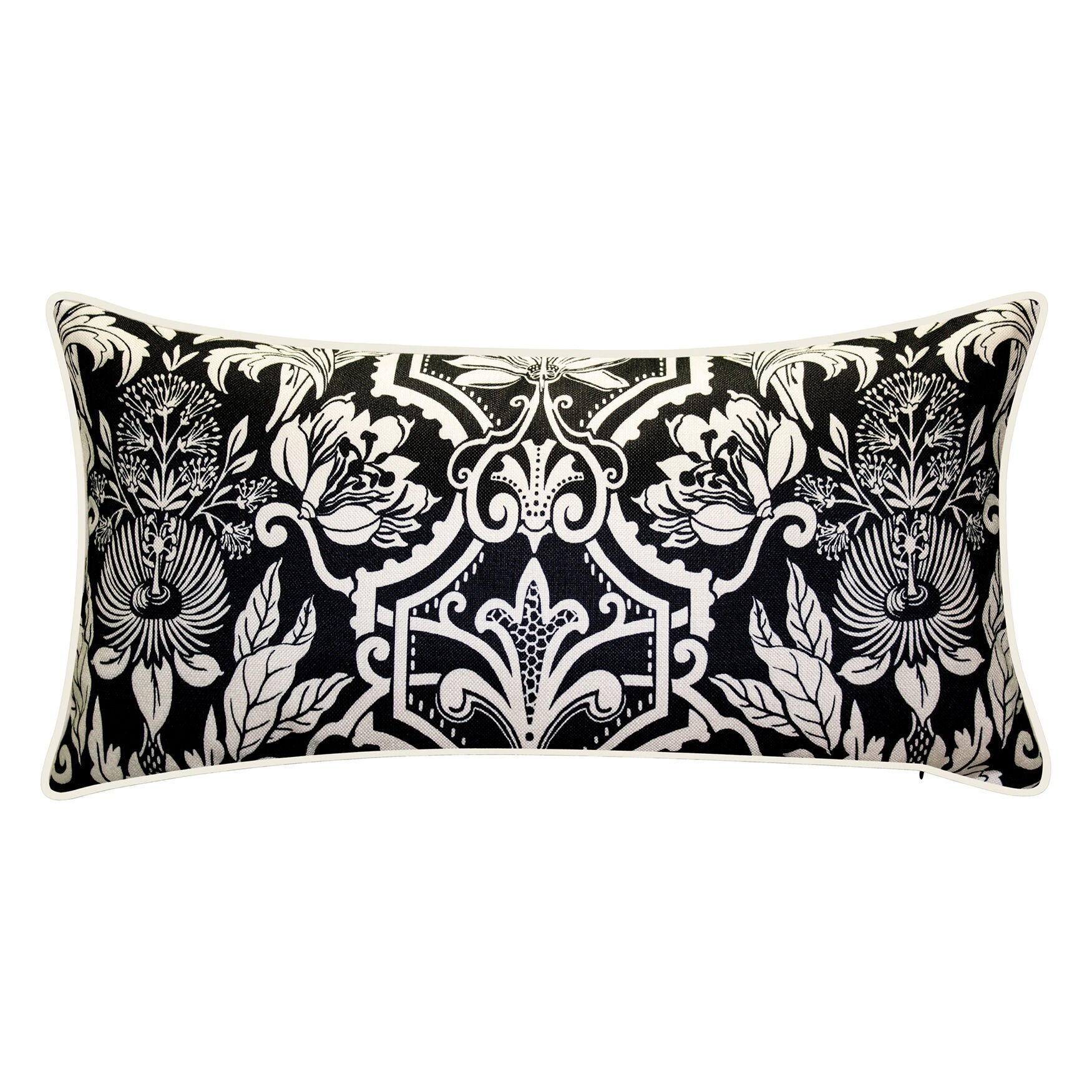 New York Botanical Garden&reg; Alhambra Lumbar Decorative Pillow Dec Pillow, BLACK, hi-res image number 0