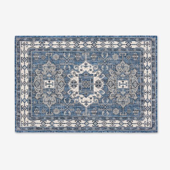 Carmel Indoor/Outdoor Kilim Rug 3'3" x 4'11", NAVY, hi-res image number null