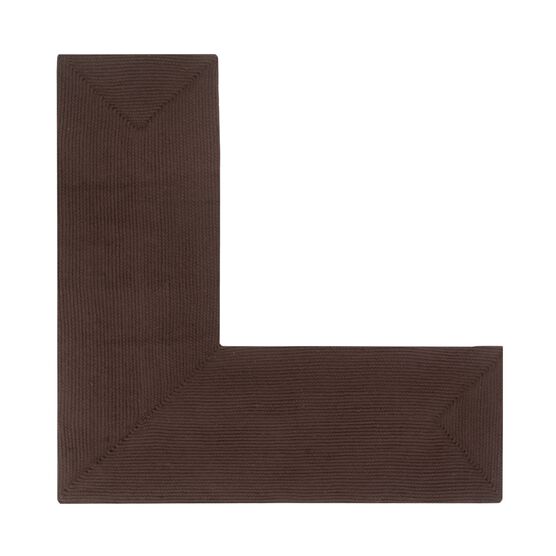 Alpine Braid Collection Reversible Indoor Area in Vibrant Colors, 24"" x 68"" x 68"" L-Shape , CHOCOLATE SOLID, hi-res image number null