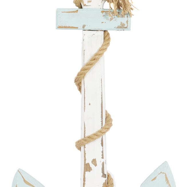 White Coastal Anchor Wood Wall Décor, , alternate image number 4