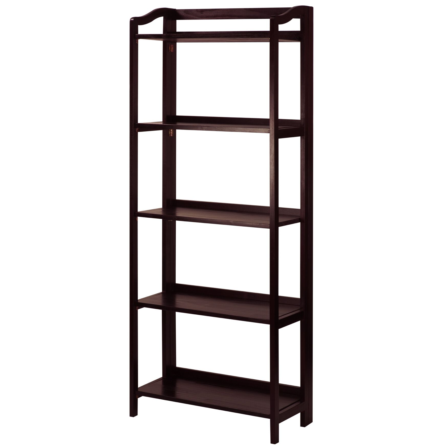 Stratford 5-Shelf Folding Bookcase-Espresso, , alternate image number 4