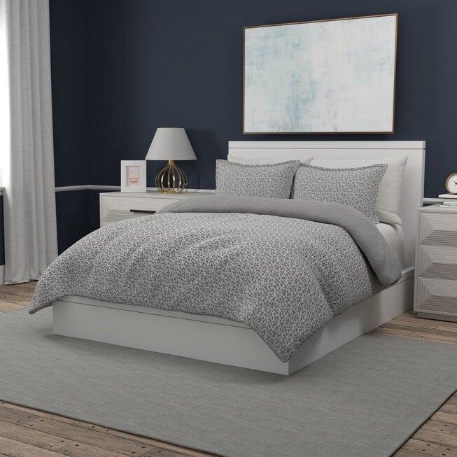 Portico Bennet Slub 3 Piece Comforter Set Comforter Set, GRAY CREAM, hi-res image number null