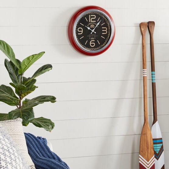 Red Vintage Metal Wall Clock, , alternate image number null