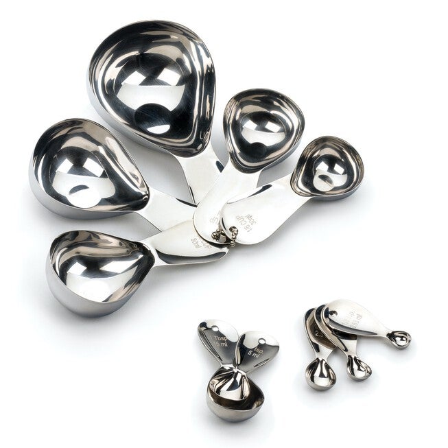 Oval Stainless Steel Measuring Cups, Set 5, , alternate image number null