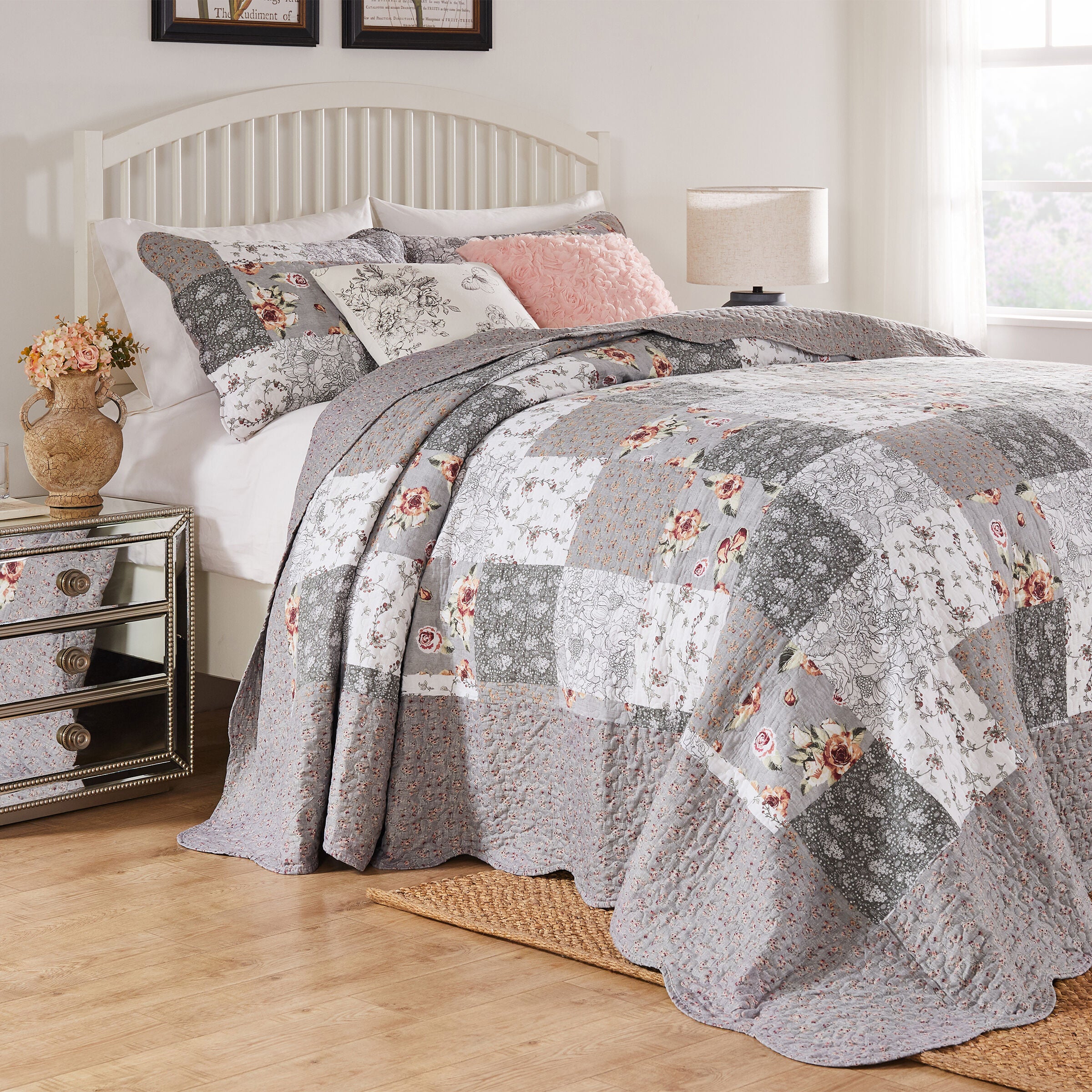 Giulia Reversible Cotton-Rich Bedspread Set, MULTI, hi-res image number 0