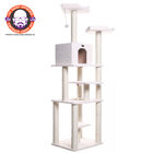 Classic Real Wood 78" Cat Tree Six Levels With Playhouse, Rope Swing, IVORY, hi-res image number null