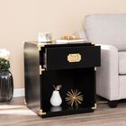 Campaign Tall Storage Side Table with Drawer, , alternate image number null