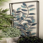 Set Of 2 Black Metal Traditional Floral Wall Decor, , alternate image number null