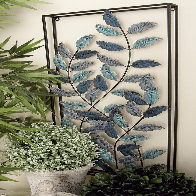Set Of 2 Black Metal Traditional Floral Wall Decor, , alternate image number 9