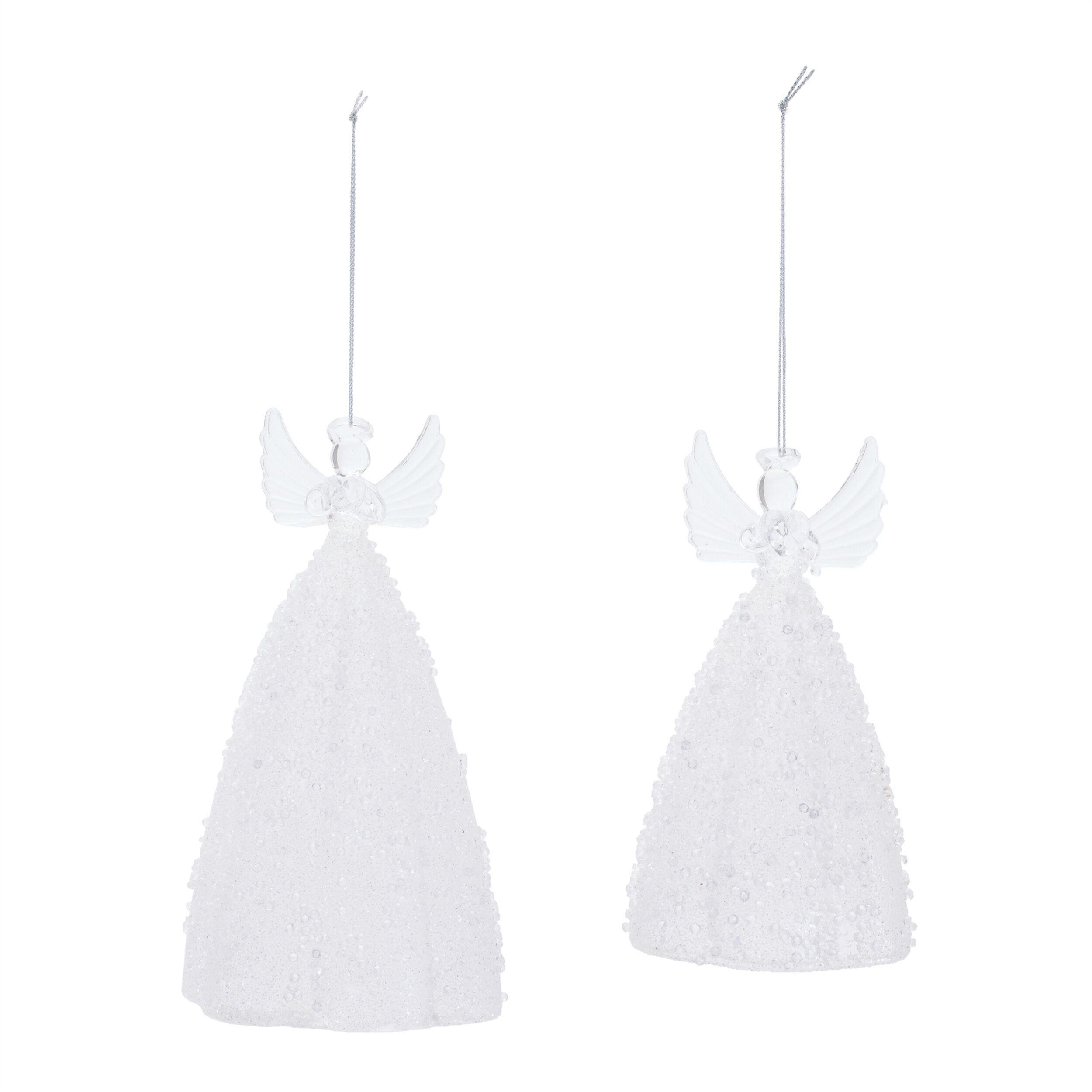 Glass Angel Ornament  (Set of 2), CLEAR, alternate image number 1
