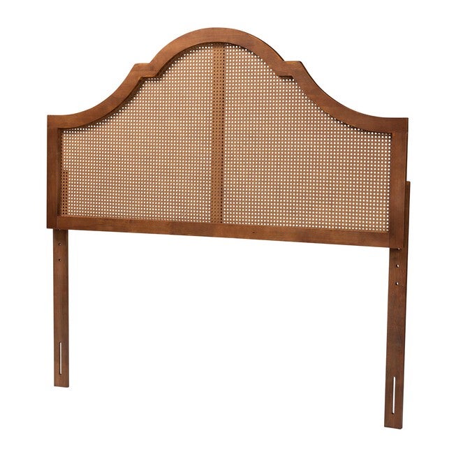 Camila Classic And Traditional Grey Fabric And Walnut Brown Finished Wood King Size Headboard, ASH WALNUT, hi-res image number null