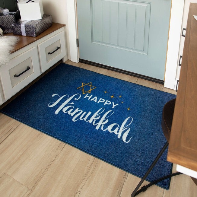 Happy Hanukkah Multi Kitchen Rug, , alternate image number null