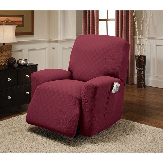 Stretch Newport Recliner Slipcover, BRICK, hi-res image number 0