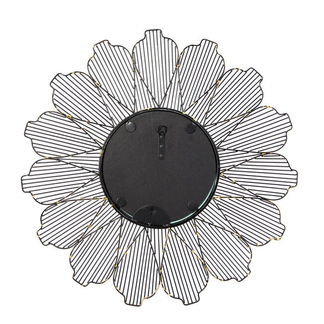 Black Contemporary Metal Wall Mirror, , on-hover image number 1