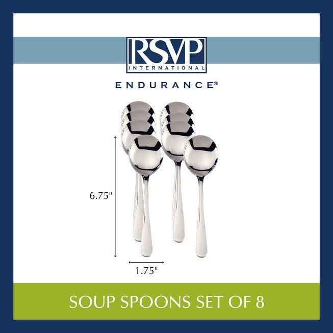 Soup Spoons Boxed Stainles Steel, Set 8, , alternate image number 4