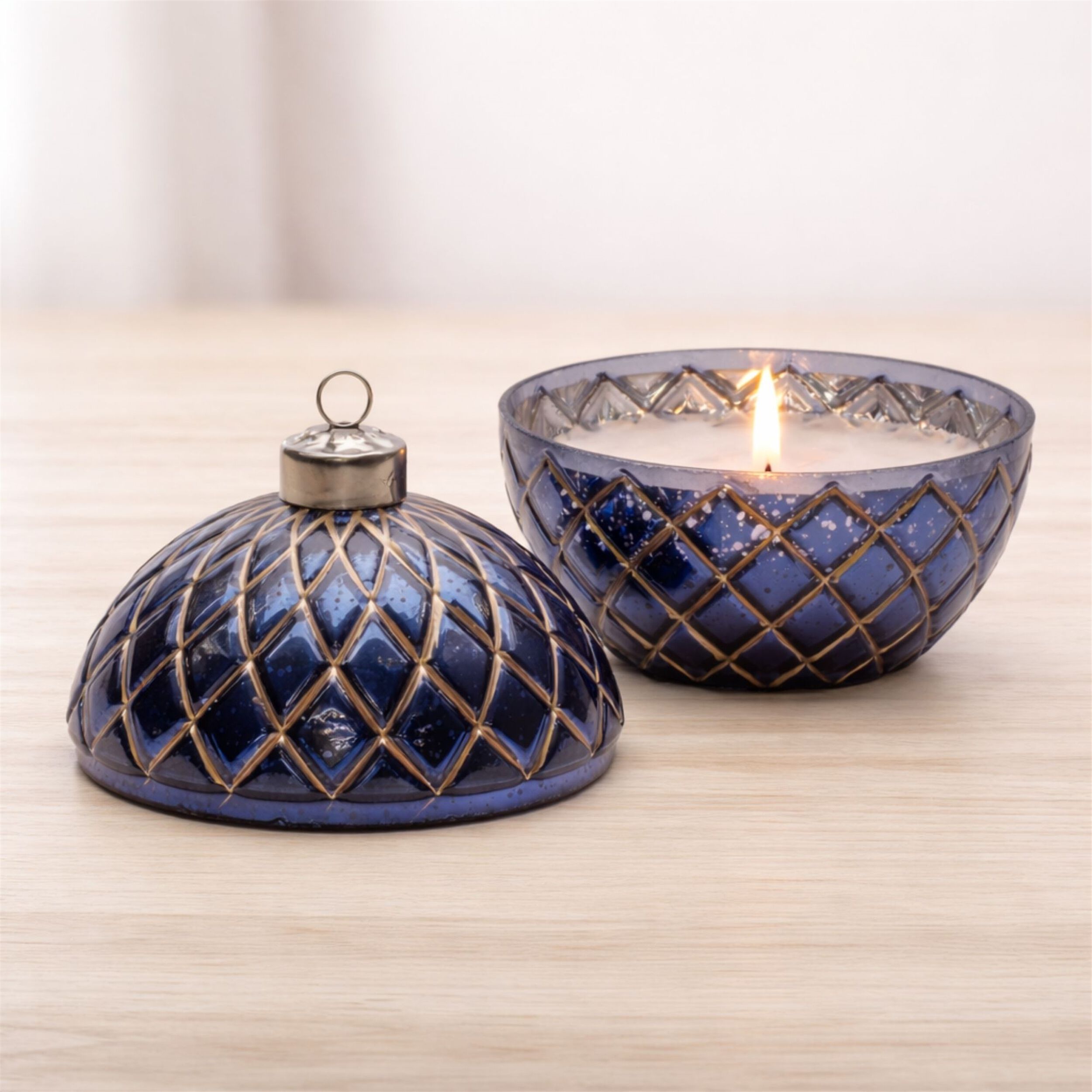 LED Candle Ornament 5.75 inchesD, BLUE GOLD, alternate image number 1