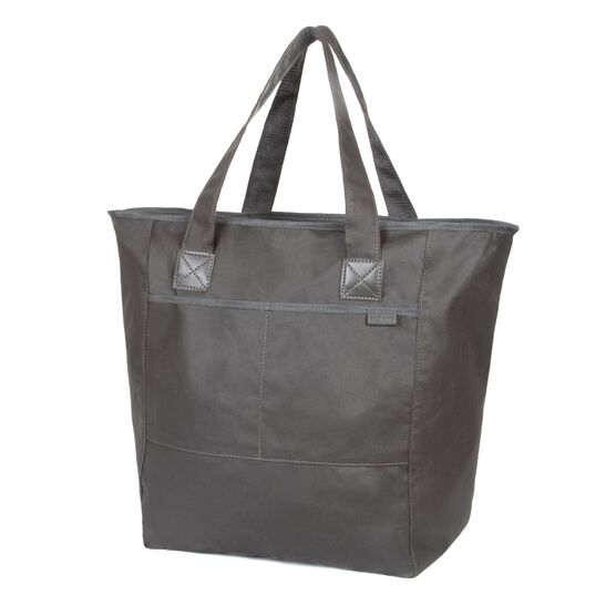 Wax Canvas Zip-Top Tote Bag, Charcoal, 50-Pound Capacity, CHARCOAL, hi-res image number null