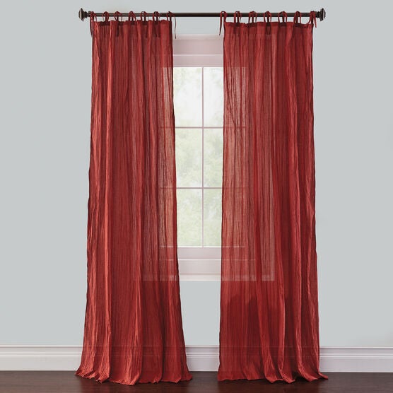 Cassie Crinkle Cotton TieTop Panel, Set of 2 Brylane Home