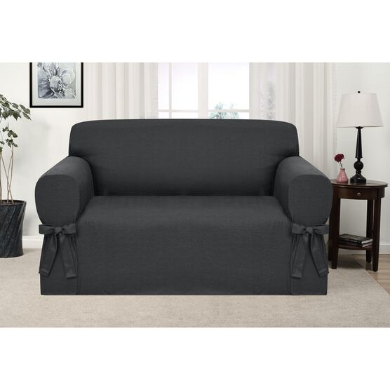 Kathy Ireland Garden Retreat Love Seat Cover, CHARCOAL, hi-res image number null