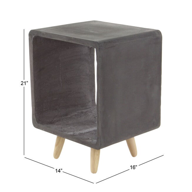 Black Fiber Clay Industrial Outdoor Accent Table, , alternate image number 5