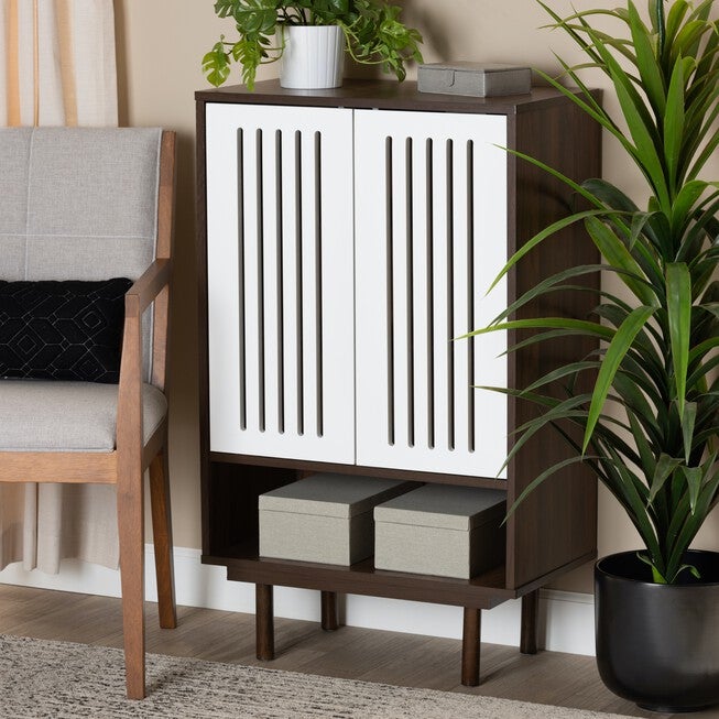 Meike Wood 2-Door Shoe Cabinet Furniture, , alternate image number null