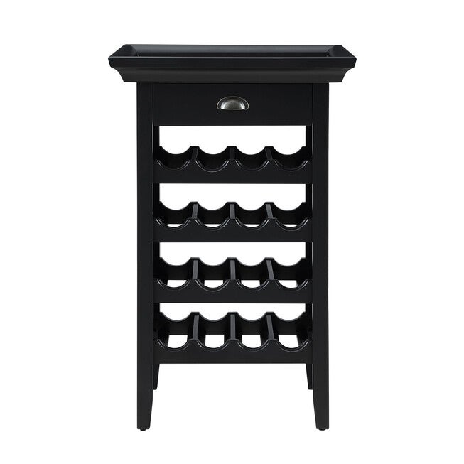 Black with "Merlot" Rub through Wine Cabinet, , alternate image number 3