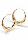 Yellow Gold over Sterling Silver Puffed Hoop Earrings (47mm), , alternate image number null