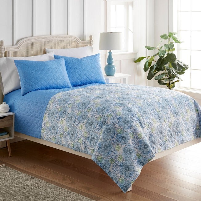 Seersucker Floral Design 6-in-1 Quilt Set, , alternate image number 1