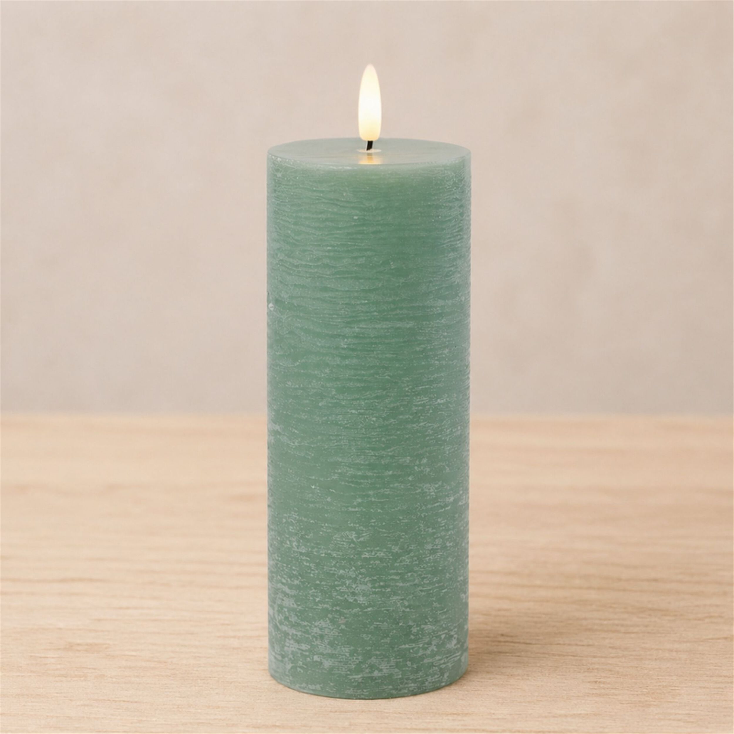 FIA Wick Green Pillar Candle (Set of 2), GREEN, alternate image number 1