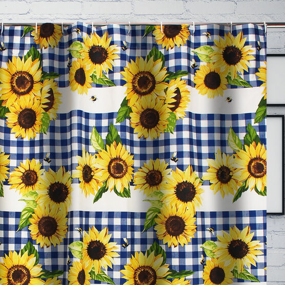 Sunflower Gold Bath Shower Curtain, , on-hover image number null