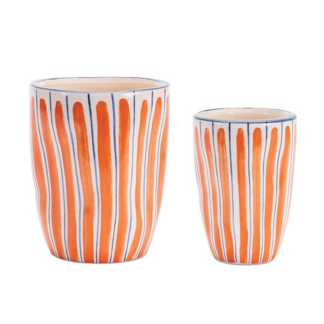 Wavy Stripe Planter (Set of 6), ORANGE/BLUE, hi-res image number null
