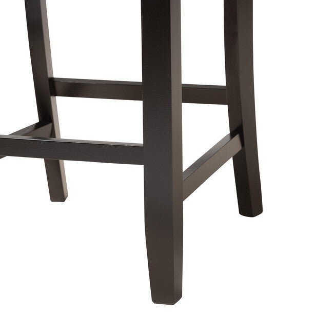Florencia Modern Beige Fabric And Espresso Brown Finished Wood Counter Stool, , alternate image number null