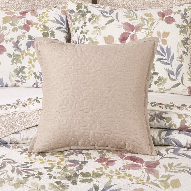 Rosewood 16 Inch Square Quilted Decorative Throw Pillow, ROSE, alternate image number null