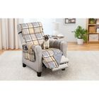 Printed Reversible Quilted Recliner Chair Protector, PLAID, hi-res image number 0